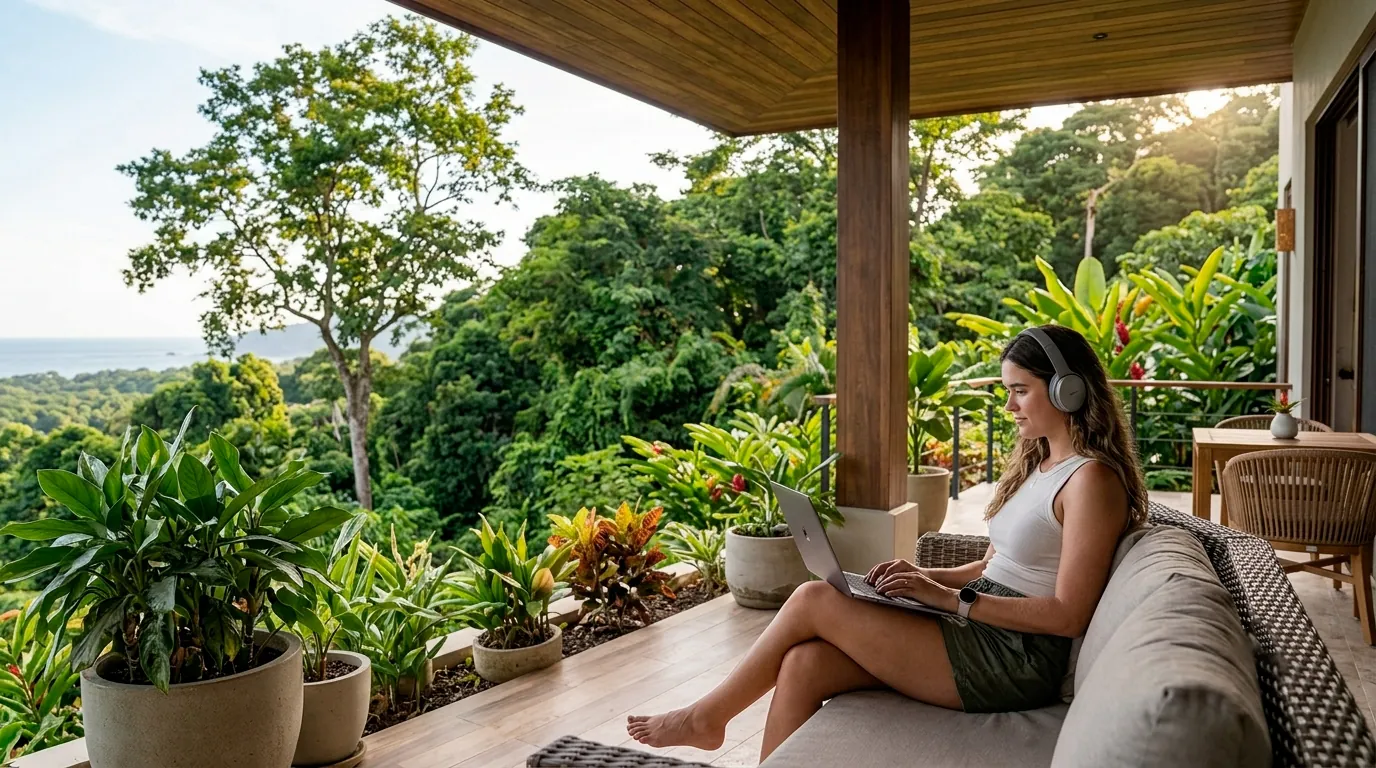 Remote worker enjoying a long-term stay in Nosara, Costa Rica.
